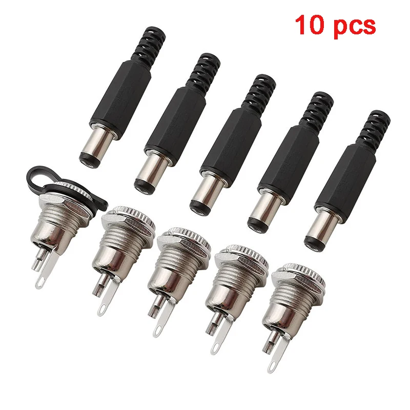 

Штекер питания постоянного тока, 5,5 мм, 2,1 мм, штекер, гнездо, фоторазъем для камеры видеонаблюдения, Светодиодная лента «сделай сам», 1/3 шт.