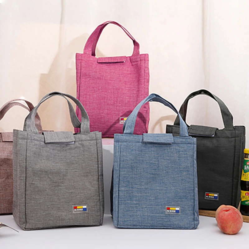 

Simple Portable Thermal Lunch Bags Large Capacity Cooler Bag Waterproof Oxford cloth Lunch Box for Worker Tote Picnic Food Bag