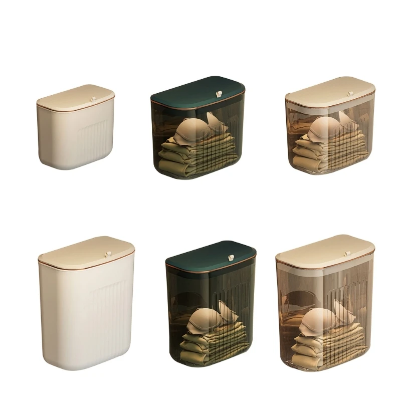 

Wall Mounted Trash Holder Basket Cabinet Door Hanging Trash Can Sealed Lid