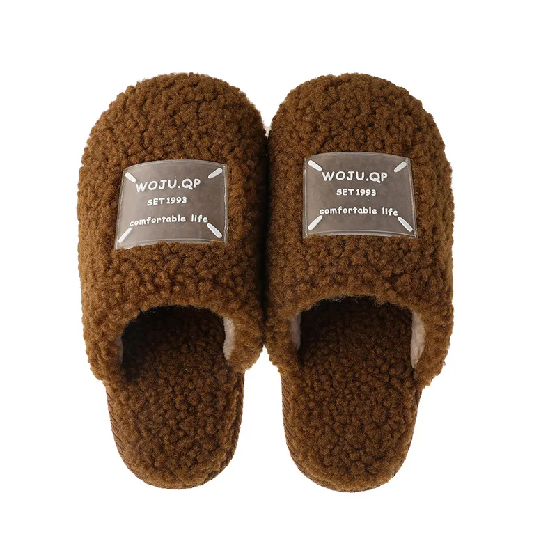 Plush Warm Home Slippers Women Cotton Soft Comfortable Winter Men Pink Shoes Indoor For Bedroom Fluffy Slipper Lovers Couples