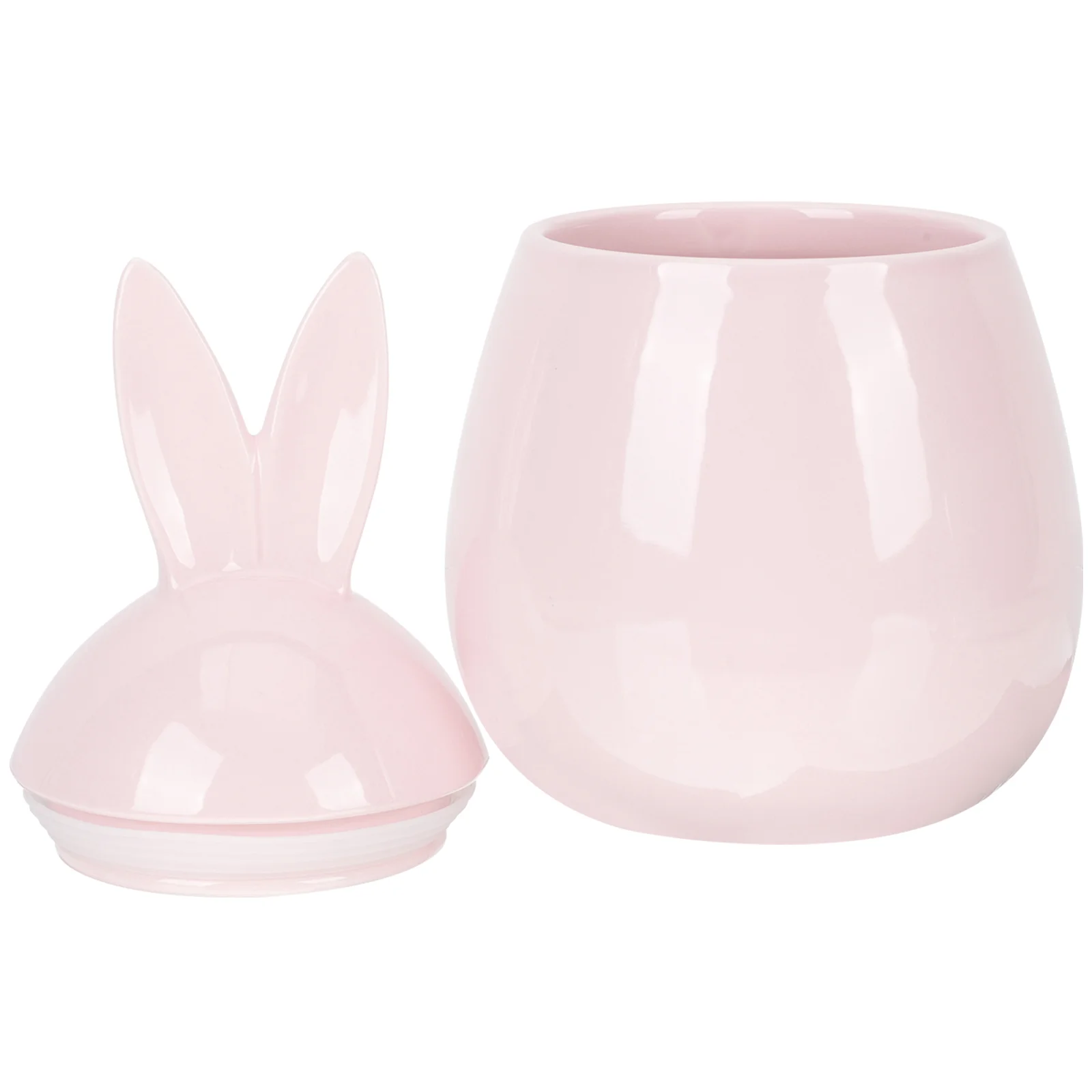 

Rabbit Airtight Jar Container Lid Ceramic Decorative Canister Tea Sealed Canisters Ceramics Rabbit Candy Jar Seasoning Box