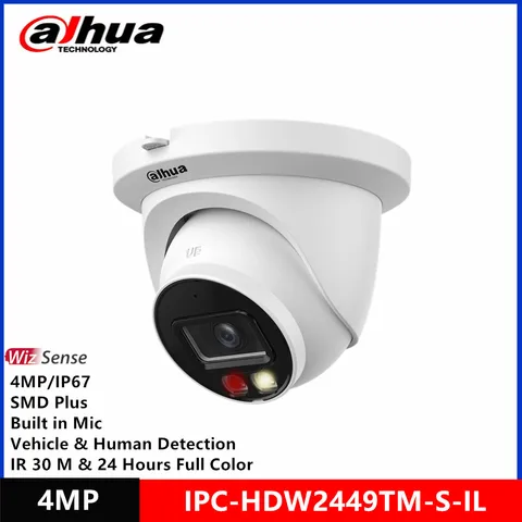 Dahua IPC-HDW2439T-AS-LED-S2 Full-color & IPC-HDW2449TM-S-IL 4MP POE Встроенный микрофон Smart Dual светильник SMD Plus WizSense IP-камера