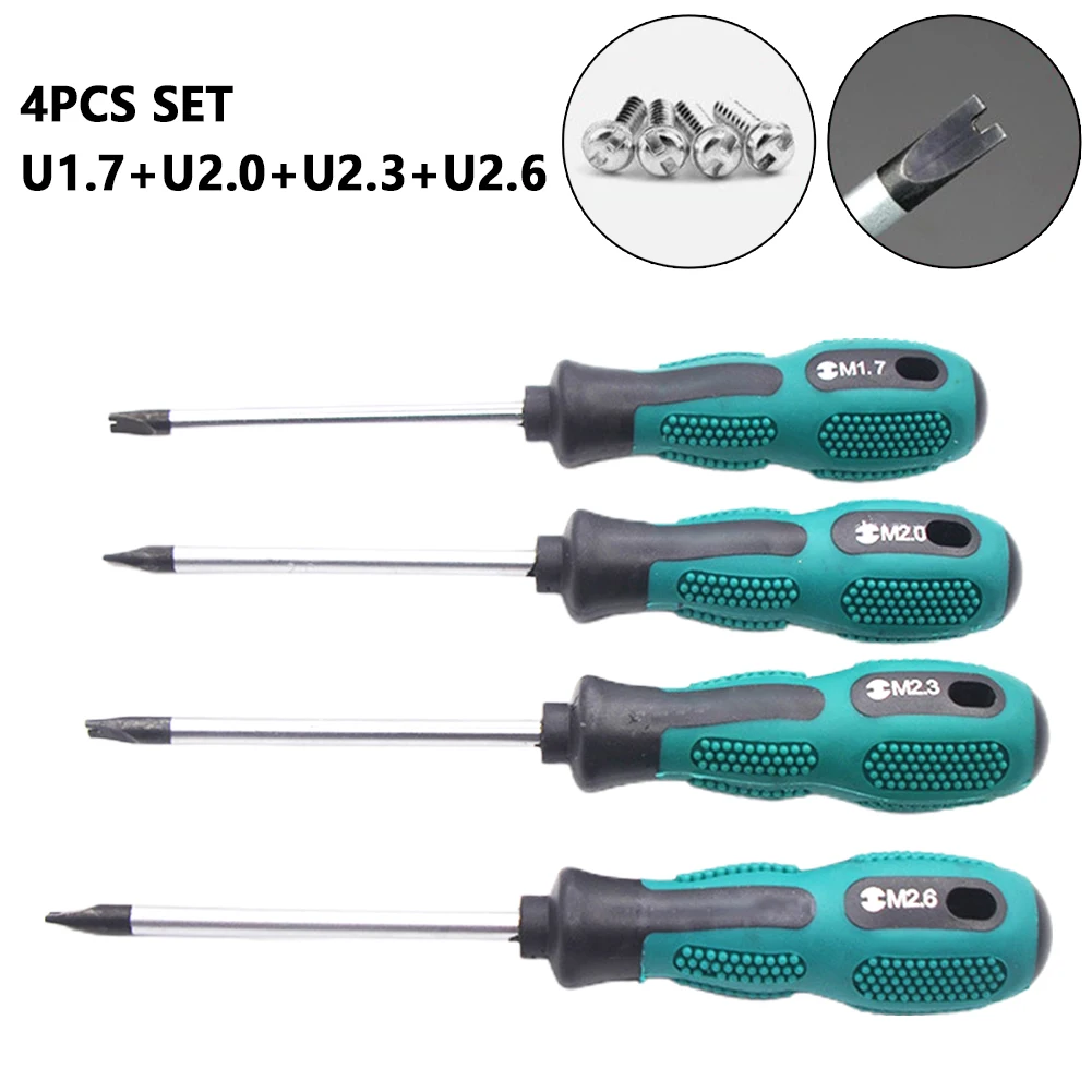 

4pcs U-shaped Screwdriver 163mm U1.7 U2.0 U2.3 U2.6 For Furniture Repair Car Repair Toy Repair Hand Tools Workshop Equipment