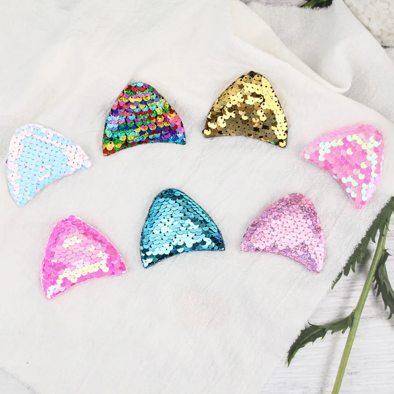 

12 Pairs of Sequin Cat Ears Combo DIY Hobby Art Craft Supplies Decorative Materials Hairpin Accessories