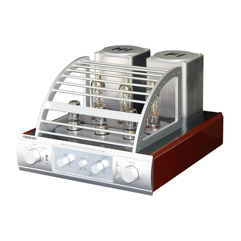 

220V 200W*2 Tube Amplifier Blue-teeth Lossless Fever Amplifier HIFI High Power Fever Vacuum Tube PreAmplifier Desktop