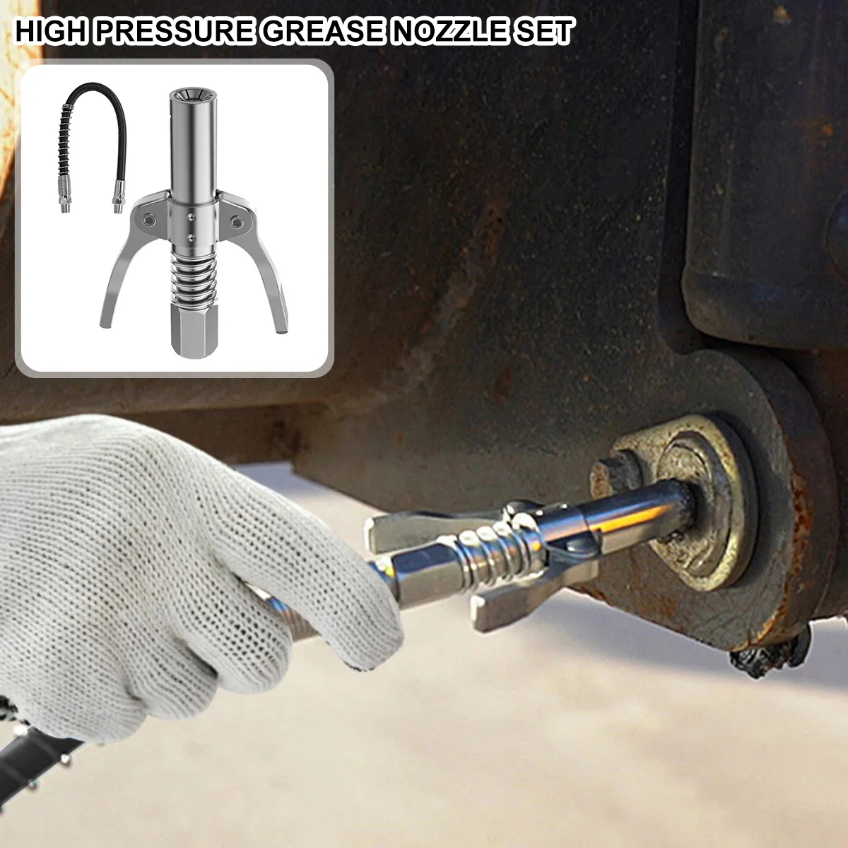 

new Grease Coupler Heavy Duty Grease Coupler NPTI/8 10000 PSI Small Size Sturdy Durable Stainless Steel Standard Grease Tool