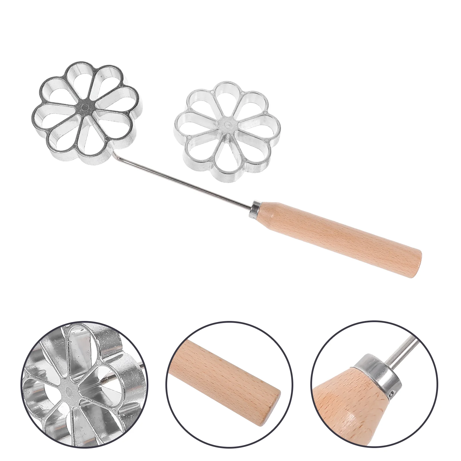 

Kitchen Tools Cooking Utensil Fried Snack Mould Handle Food Wisking Cookie Molds Wood