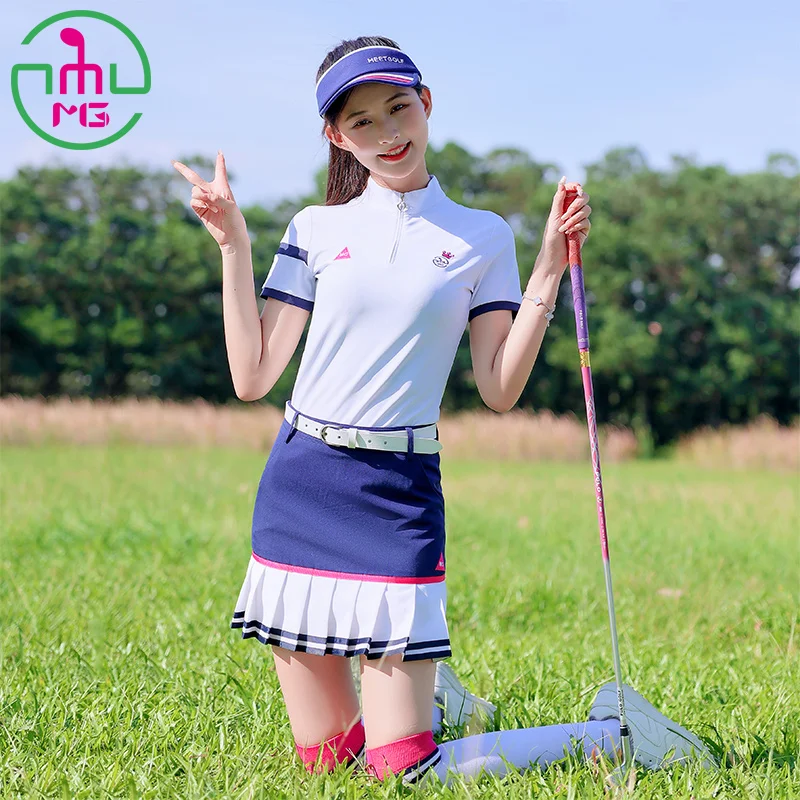 Women's Ball Clothing Suit 2023 Lady Slim Fit Polo Short Sleeved Shirt Top Pleated Skirt Set Breathable Tennis