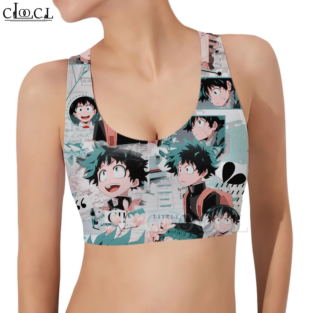 

Популярный женский спортивный бюстгальтер CLOOCL из аниме «Моя геройская Академия», быстросохнущие майки для бега с 3D принтом, женский жилет д...