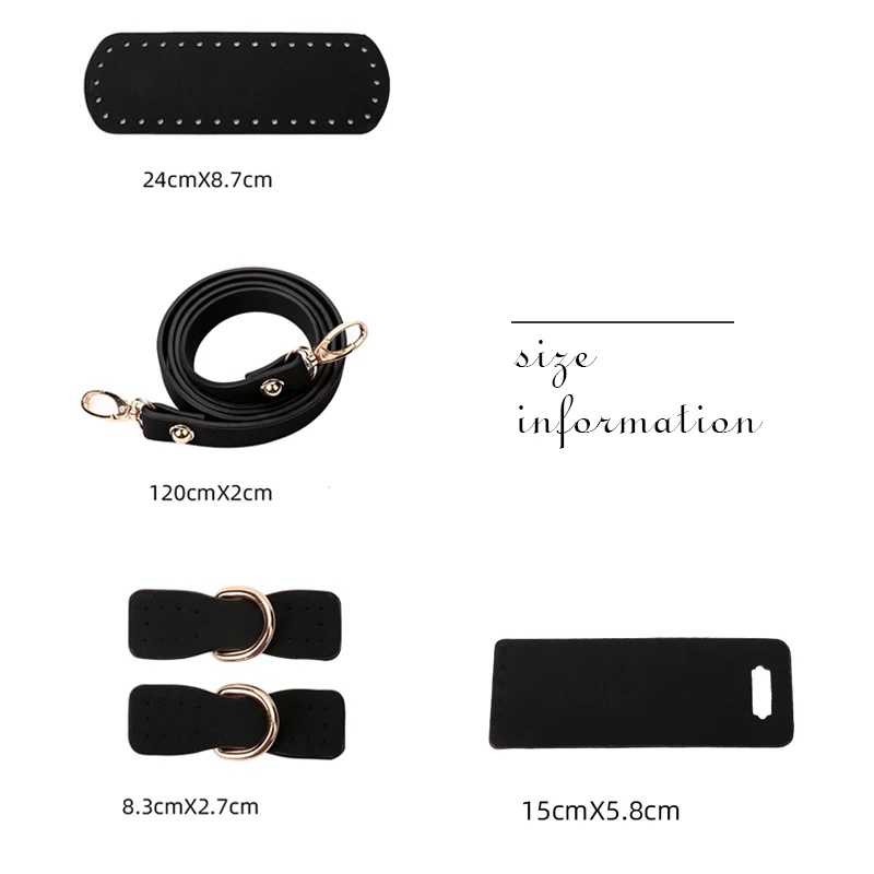 Pu Leather Bag Bottom Making Accessories Knitting Crochet Bags with Holes Snap Hook Clasps for Handbag Diy Purses Shoulder Bags