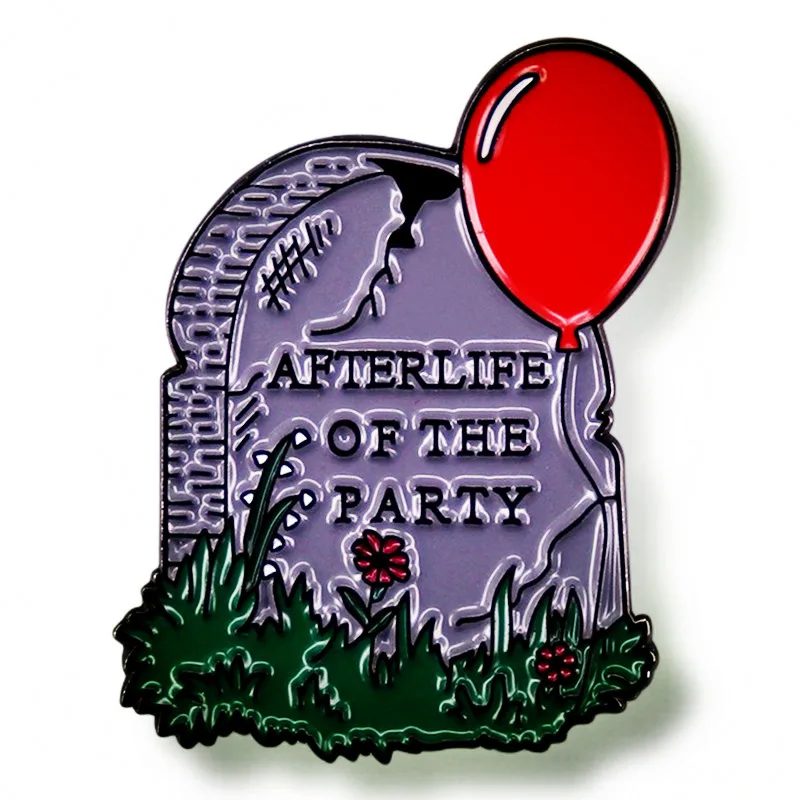 

AFTERLIFE OF THE PARTY Tombstone Enamel Pin Brooch Metal Badges Lapel Pins Brooches for Backpacks Luxury Jewelry Accessories