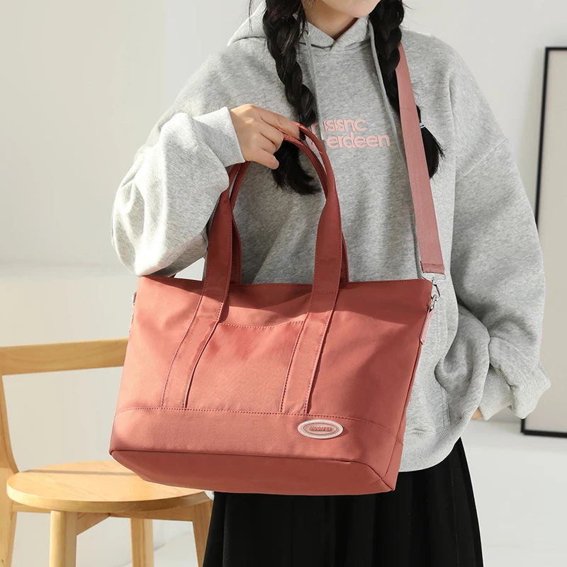 Simple Women's Bag Tote Bag Large Capacity Handbag Fashion Lady Shoulder Bag Messenger Bag Top-Handle Nylon Tote Crossbody Bags