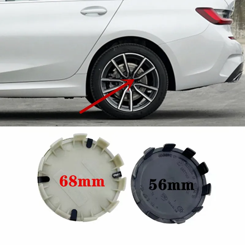

4pcs 68MM 56mm Car black/white Wheel Center Hub Cap badge Emblem For BMvv E46 E39 E38 E90 E60 E36 F30 F30 E34 F10 E92 E38 E91