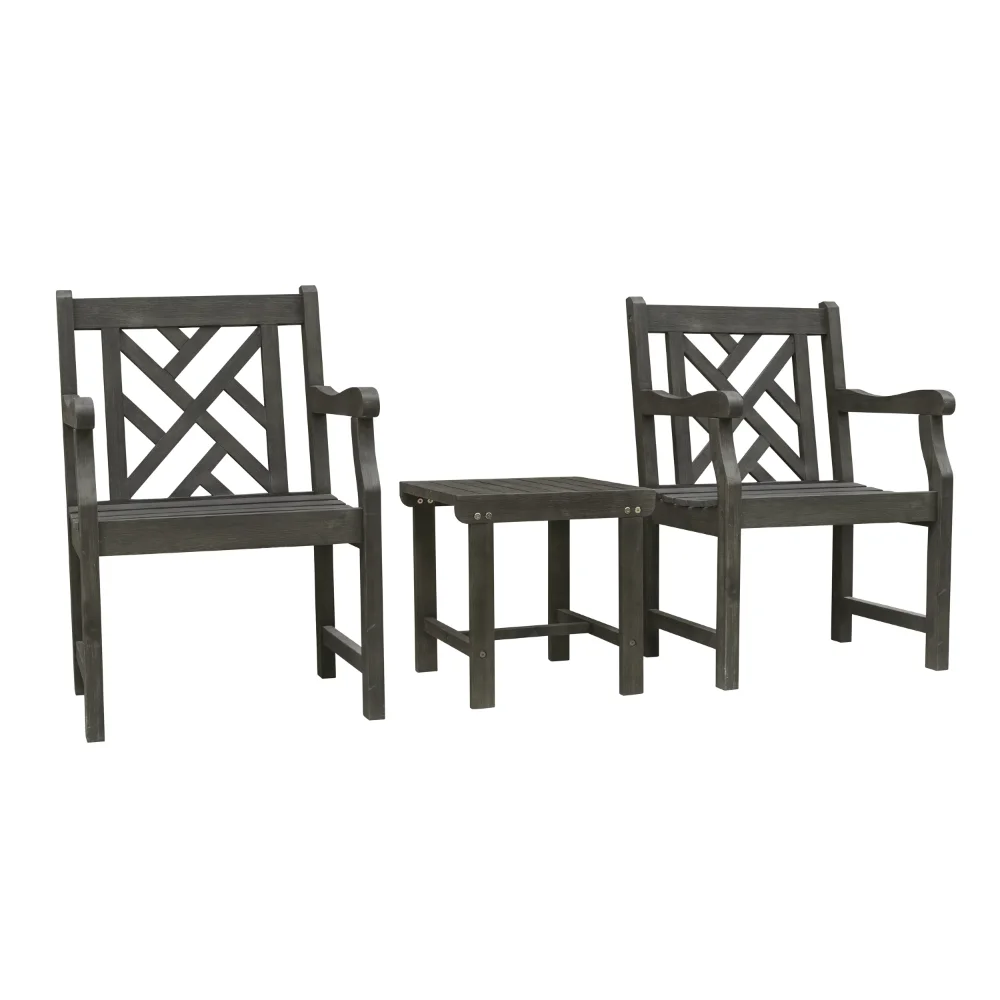 

Renaissance Outdoor Patio Wood 3-Piece Conversation Set