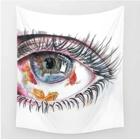 eye with 3 goldfish tapestry