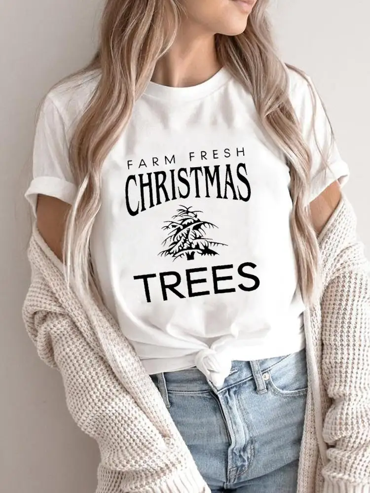 Tree Star Lovely 90S Trend Merry Christmas Женская праздничная рубашка Одежда Мода 2025Новогодние