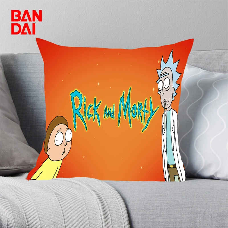 Rick and Morty Decorative Pillows For Bed Throw Pillow Covers Short Plush Pillowcase Cushion Cover Car Sofa 45x45 Cushions Gifts