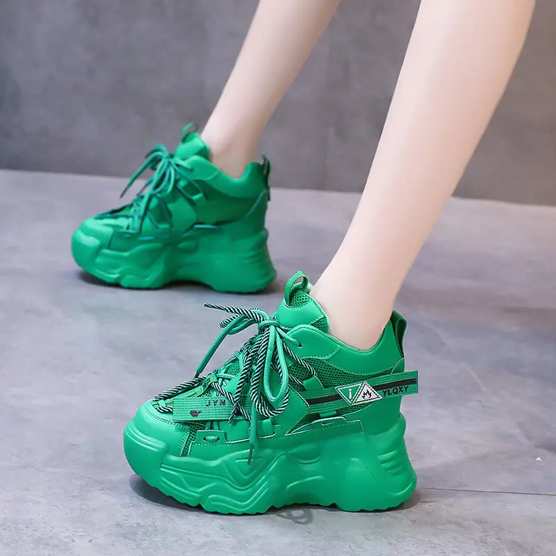

Women Thick Bottom Platform Sneakers 8cm Height Increasing Casual Shoes Woman Fashion Sneakers Wedge Footwear Zapatos De Mujer