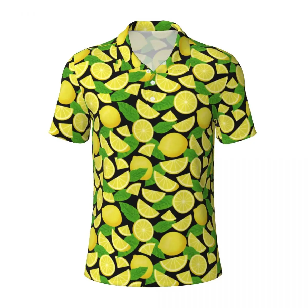 Желтые Повседневные футболки с принтом лимона мужские рубашки-поло зелеными