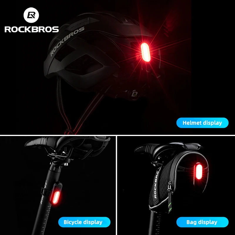 

ROCKBROS Bicycle Rear Light USB Rechargeable Cycling Light Warning Rainproof 5 Model Light Bike Accessories Bicycle Taillight