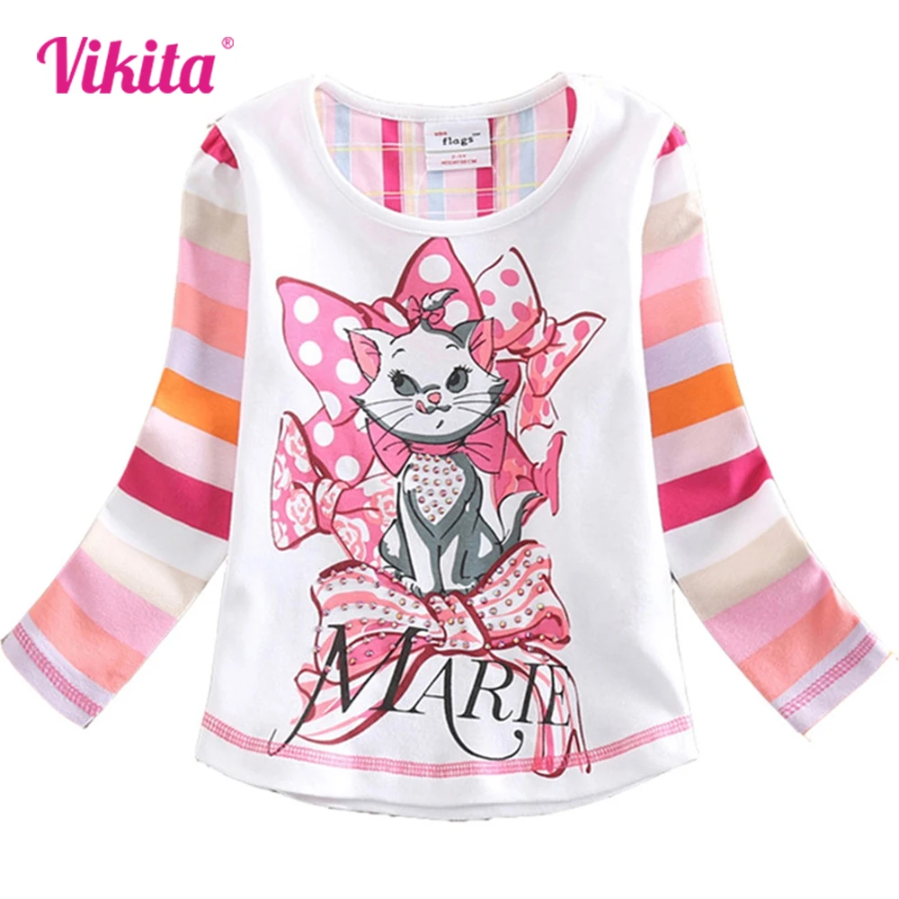 

VIKITA Kids Unicorn T shirt for Girl Children Long Sleeve Cotton Vestidos Toddlers Baby Girls Casual Wear Kids Clothing 2-3years