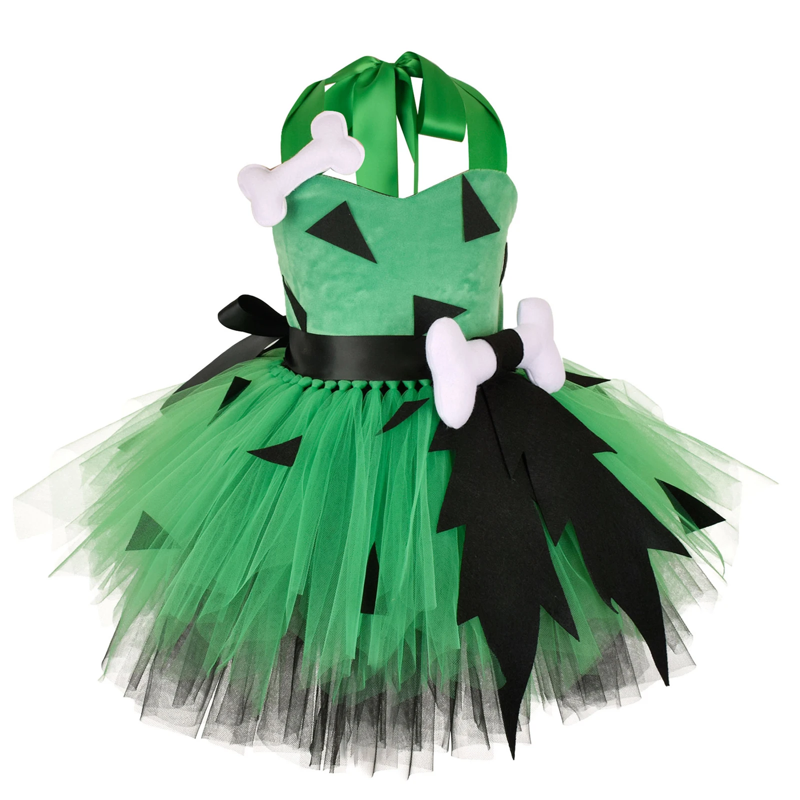 Kids Girl Halloween Cosplay Dress Backless Mesh Tutu Princess Dress Dance Party Costumes with Headband Birthday Gift