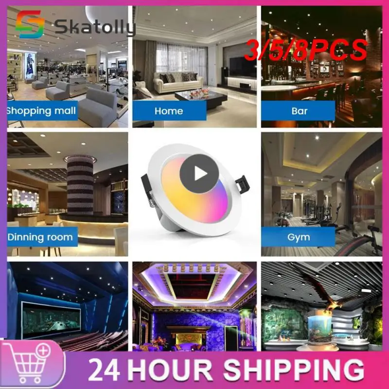 

3/5/8PCS Dimmable Mesh Smart Downlight Led Downlight Time Switch Wireless Led Downlight Rgb Bt Mesh