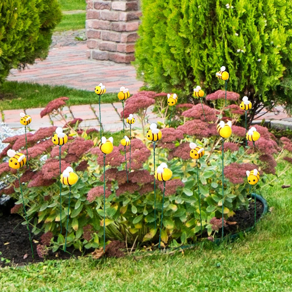 

Decorations Bee Stakes Yellow 5PCS Accessory Art Tool Yard Flower Bed Garden Outdoor Part Replacement Simulation
