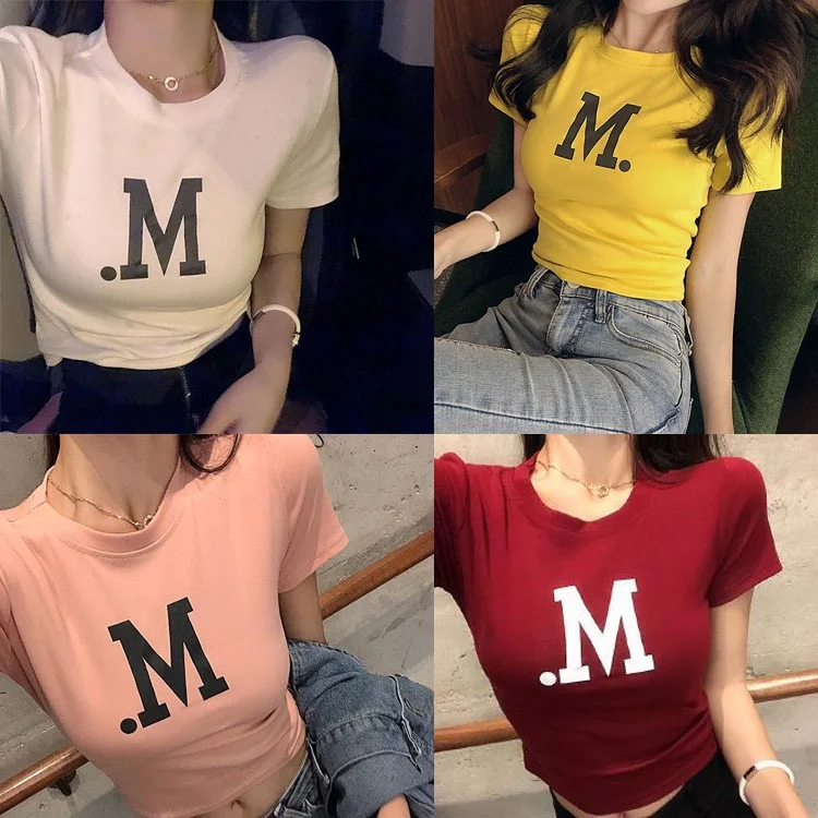 

Women clothingShort sleeve T-shirt Women tops with exposed navel