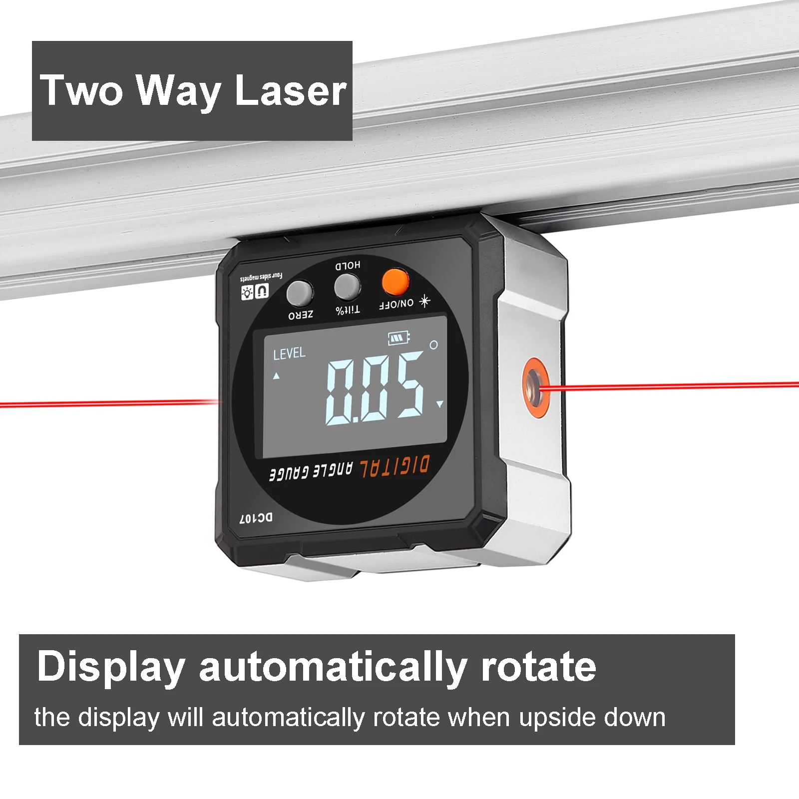 

Digital Laser Protractor Inclinometer Laser USB Inclinometer Level Angle Finder Goniometer Magnet Tilt Measuring Inclinometer