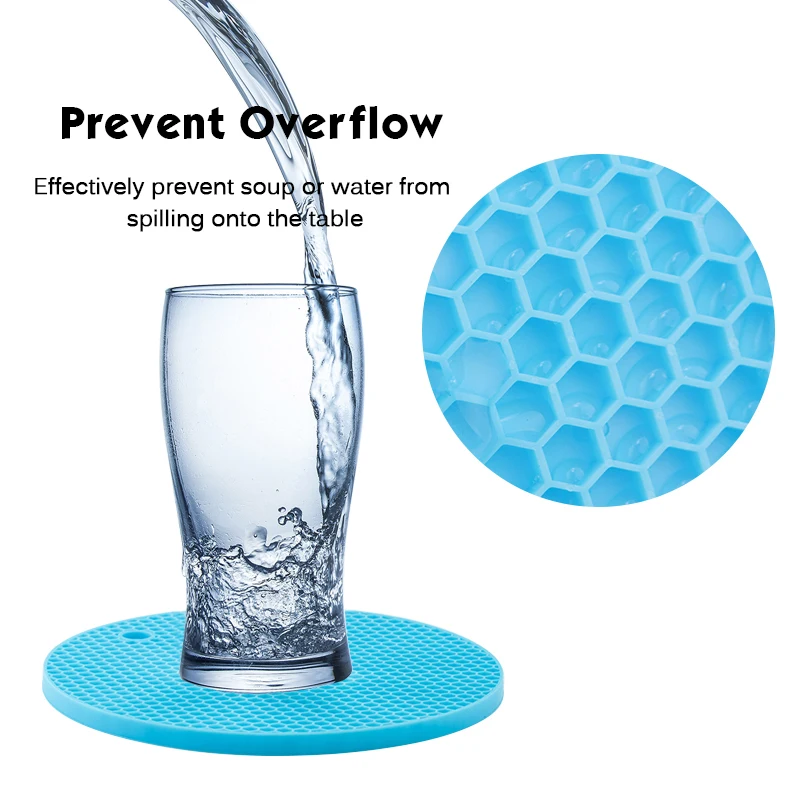 

2pcs Multifunctional Round Heat Resistant Silicone Mat Cup Coasters Non-slip Pot Holder Table Placemat Kitchen Accessories Tool