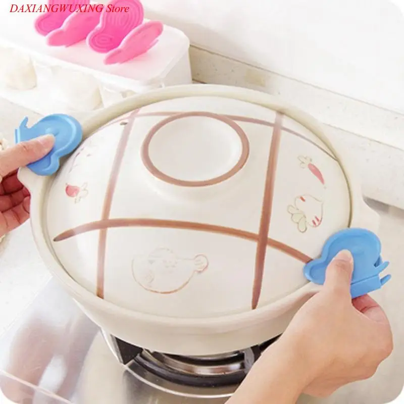 

1 пара милых силиконовых Противоскользящих зажимов в форме бабочки для микроволновой печи