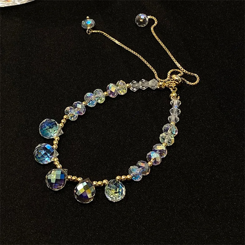 

Water Drop Shape Dazzling Crystal Adjustable Bracelet Romantic Sweet Hot Selling Gift Bracelet Wholesale Direct Sales