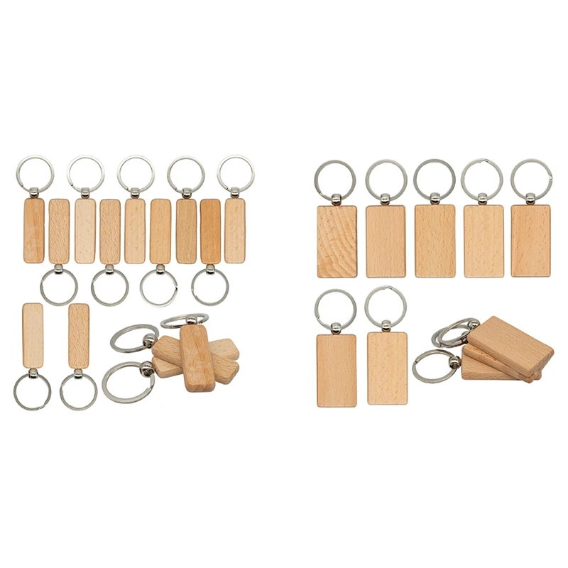 

Wood Engraving Blanks Rectangle Blank Wooden Key Chain Wood Blanks For Keychains 20 Pack
