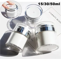 153050ml airless pump jars acrylic cream refillable cans press vacuum bottle face cream lotion cosmetic container easy to use