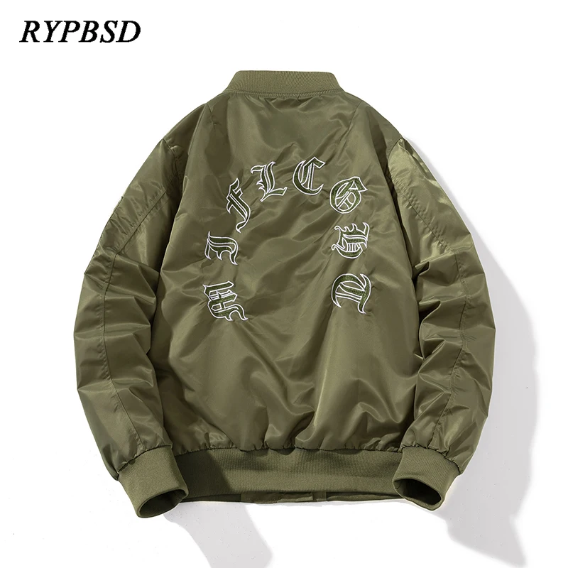 Bomber Jacket Men 2022 Fashion Harajuku Streetwear Hip Hop Embroidered Air Force Pilot Coat Casual Stand Collar Baseball Uniform