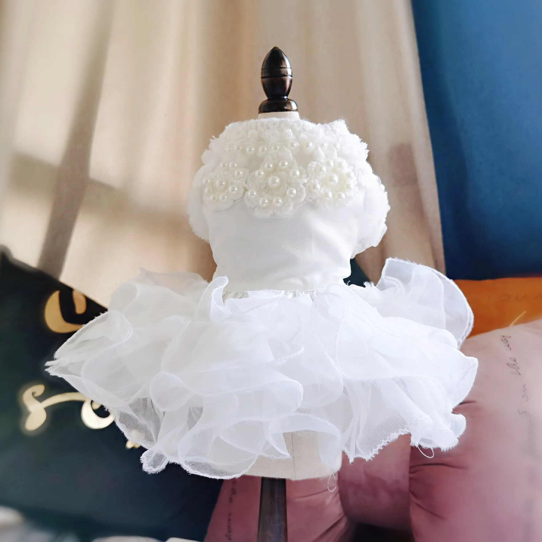 

pet skirt wedding dress dog clothes fungus edge