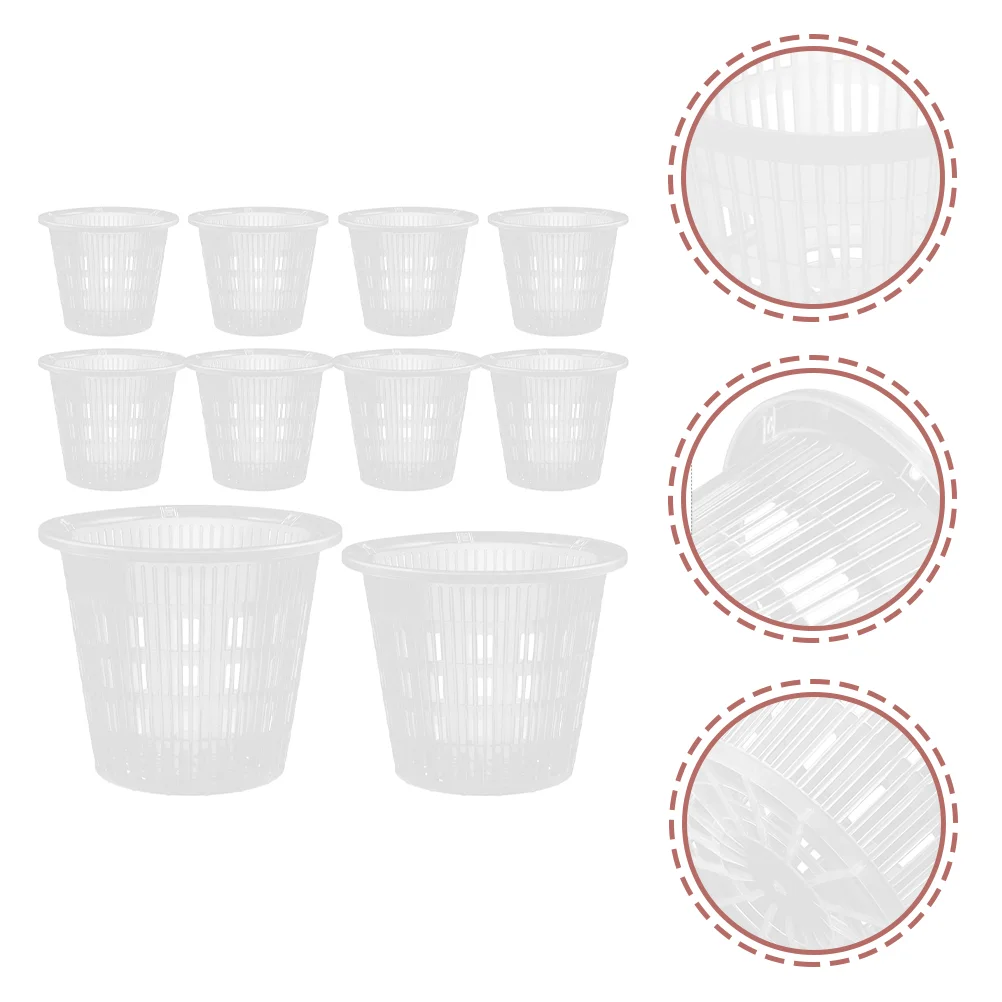 

10 Pcs Plastic Pot Ventilation Planters Decorative Containers Nursery Garden Flowerpot Planting Green Dill Pots