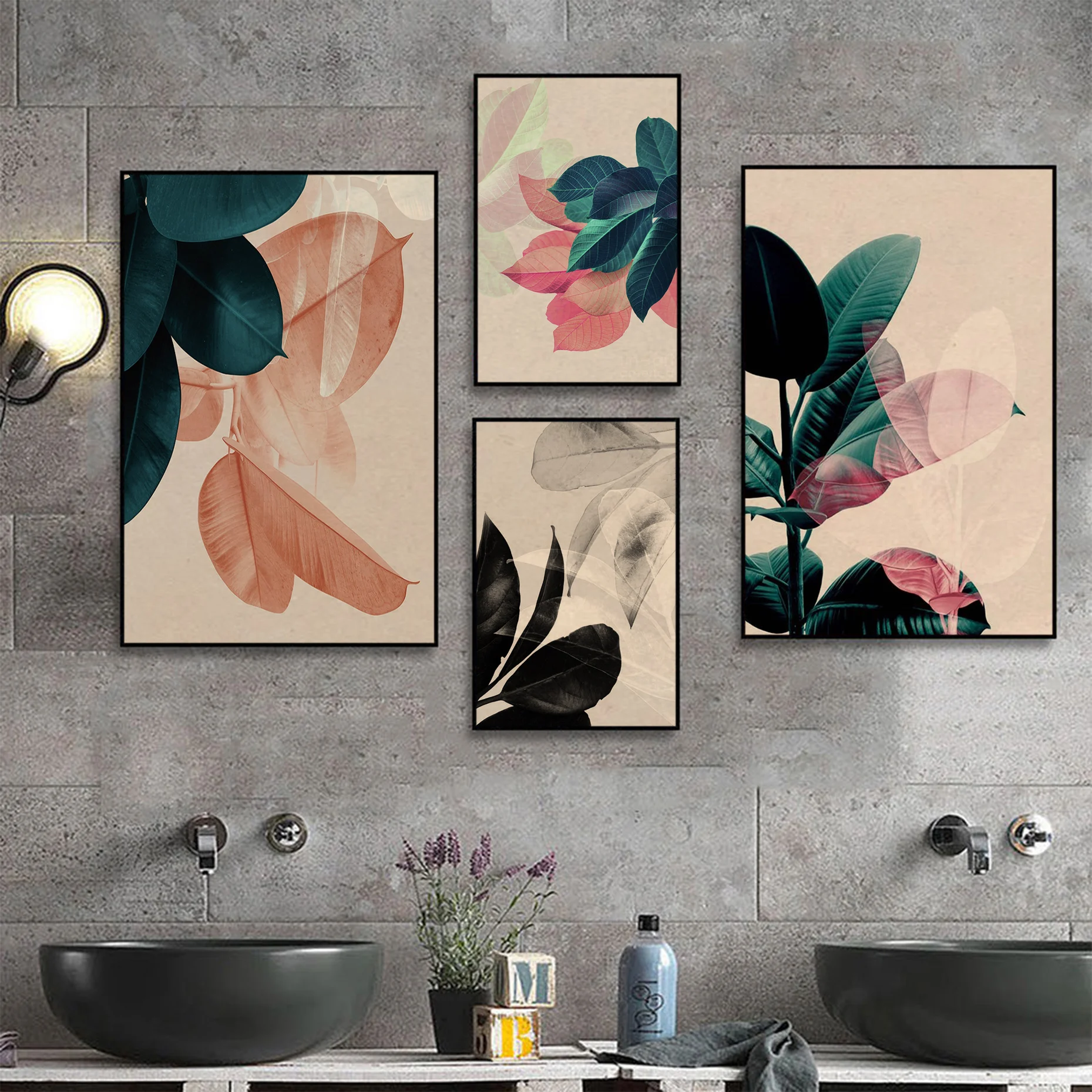 

Tropical Plants Cactus Banana Leaves Classic Anime Poster Wall Art Retro Posters for Home Aesthetic Art Wall Painting