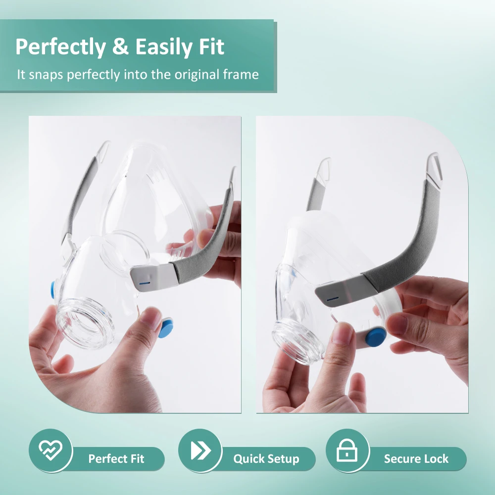 Фото Сменная подушка для маски AirFit F20 CPAP, совместимая с оригинальной рамкой F20, мягкое уплотнение и плотно прилегающая для полнолицевой маски №4