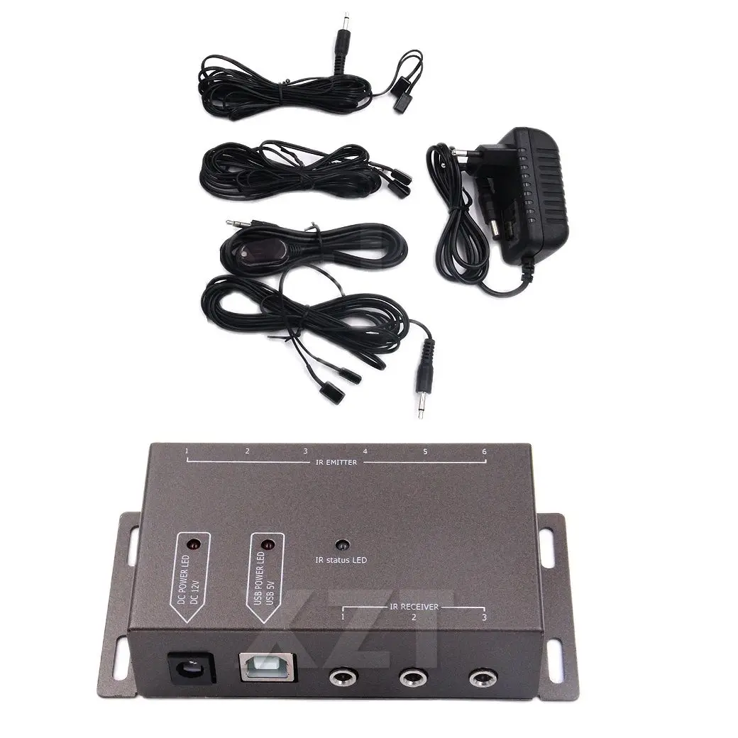 

Новый инфракрасный дистанционный удлинитель 6 излучателей 1 Приемник Скрытый ИК ретранслятор система Комплект DC Прямая поставка