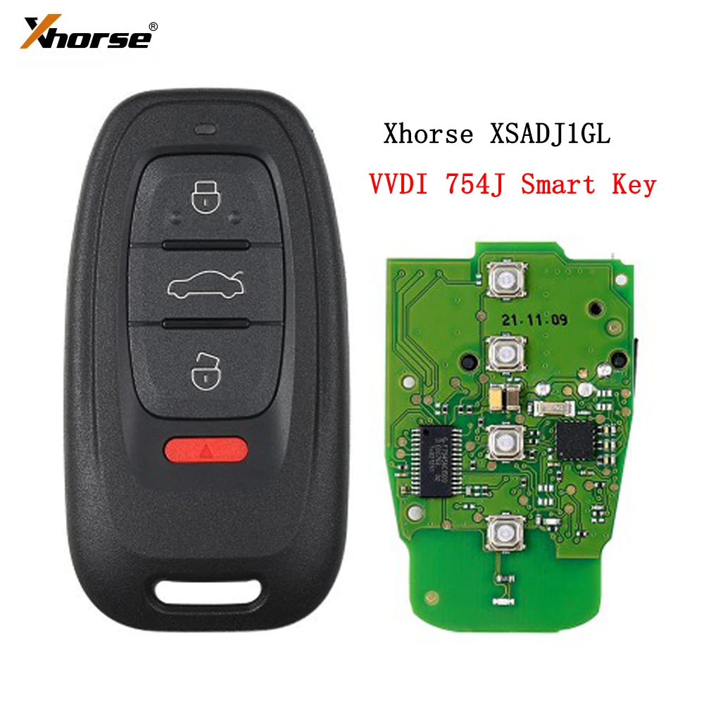 

Смарт-ключ Xhorse VVDI 754J, ключ XSADJ1GL для Audi 315 МГц, A6L, Q5, A4L, A8L для VVDI, BCM2, адаптер VVDI2, программатор ключа с дистанционным управлением