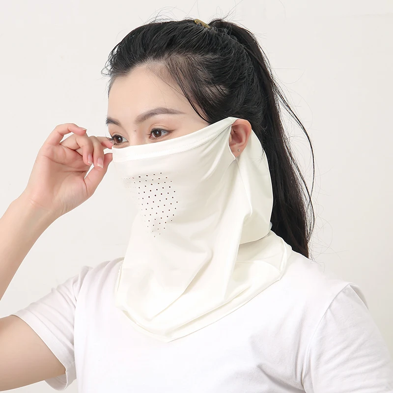 Спортивная маска унисекс шарф дышащая из ледяного шелка на все лицо