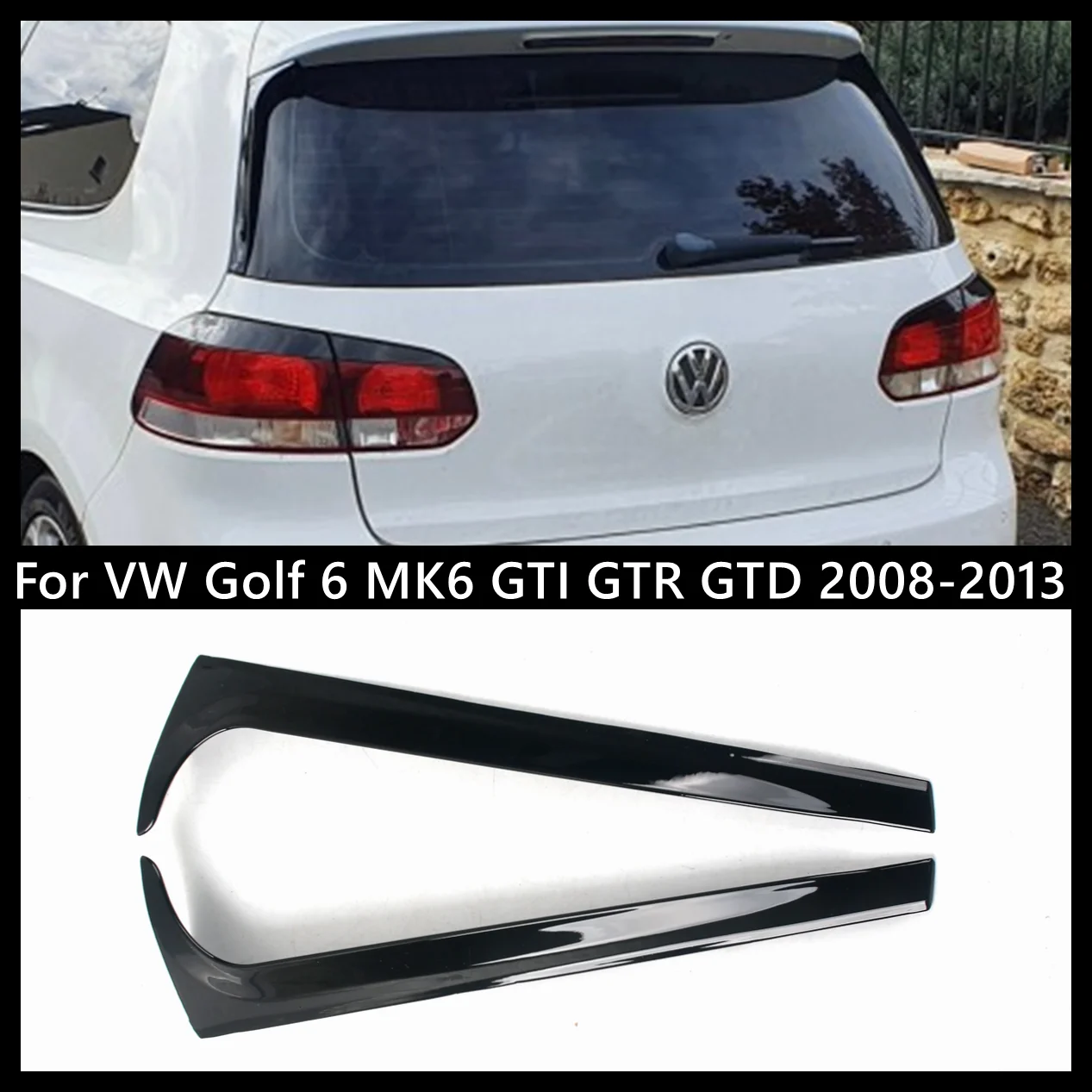 Глянцевый черный спойлер для VW Golf 6 MK6 GTI GTR GTD 2008-2013 из АБС-пластика заднее окно