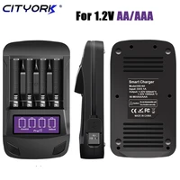 cityork lcd smart battery charger for 1 2v aa aaa ni mh ni cd rechargerable battery 2a 3a fast charging usb battery charger