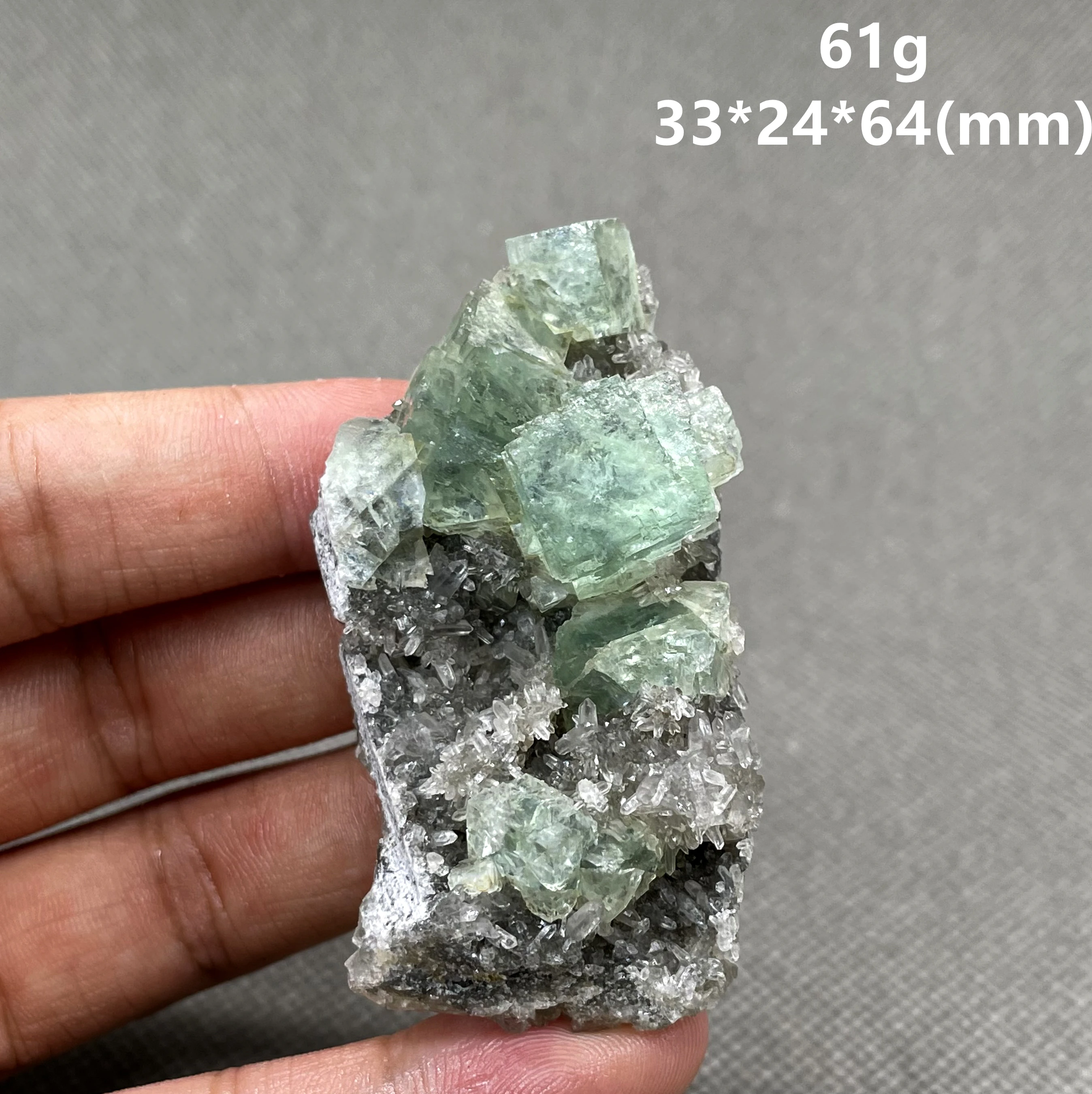 

NEW! 100% Natural transparent green fluorite and white crystal symbiotic mineral specimen Stones and crystals Healing crystal