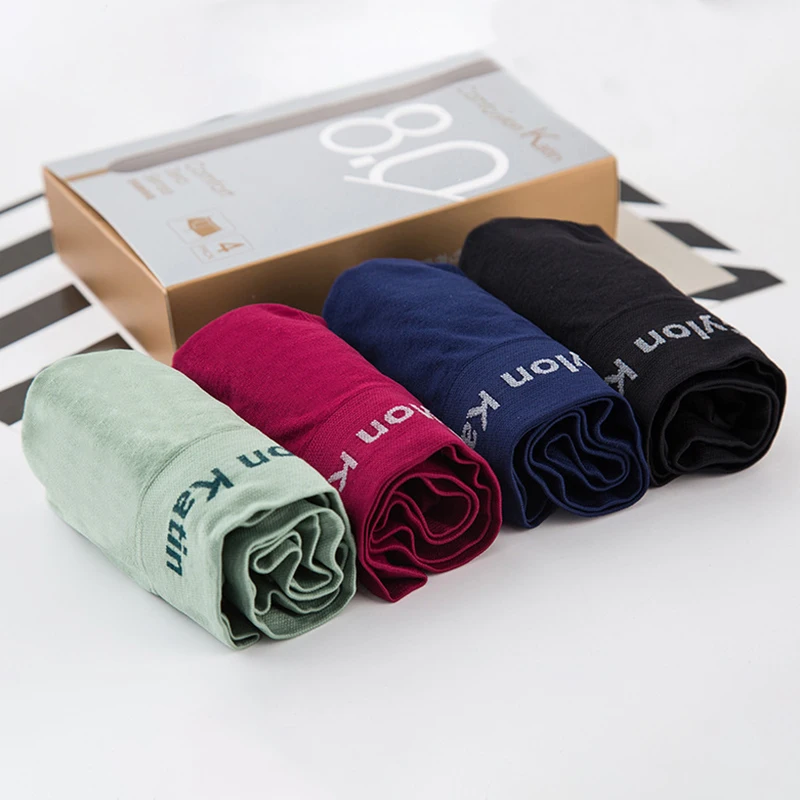 4 PCS Super Stretchy Men's Boxer Briefs Elastic 3D Underpants Wide Waistband for Teen Boy Men Men's Boxer Briefs