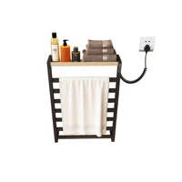 black wall mounted electric towel warmer heated towel rail for bathroom