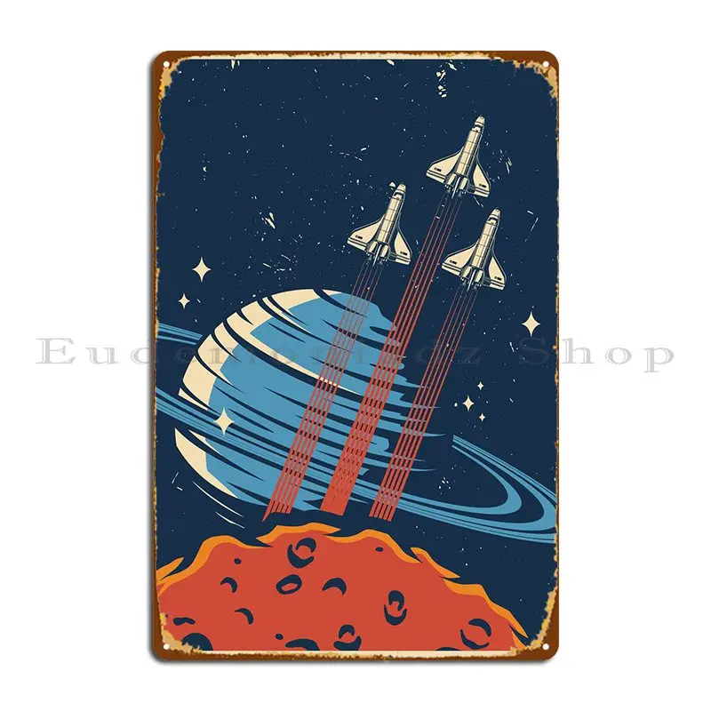 

Металлический знак космический корабль, клубный персонализированный Настенный декор, бар, пещера, жестяной знак, плакат