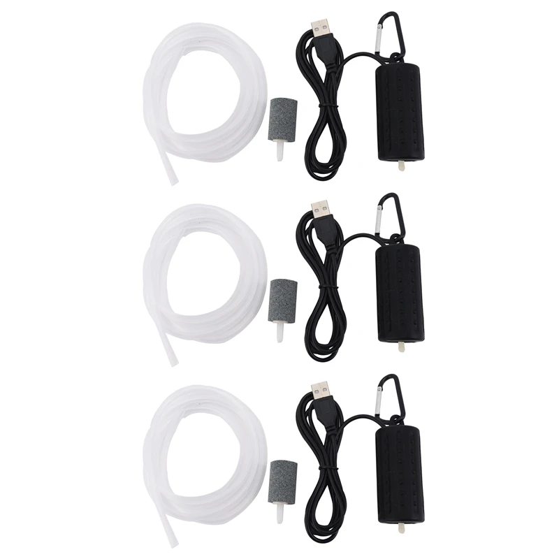 

Практичный 3-х USB мини-насос для аквариума, аэратор для аквариума, ультратихий мини-аквариум, кислородный насос для рыбалки, черный